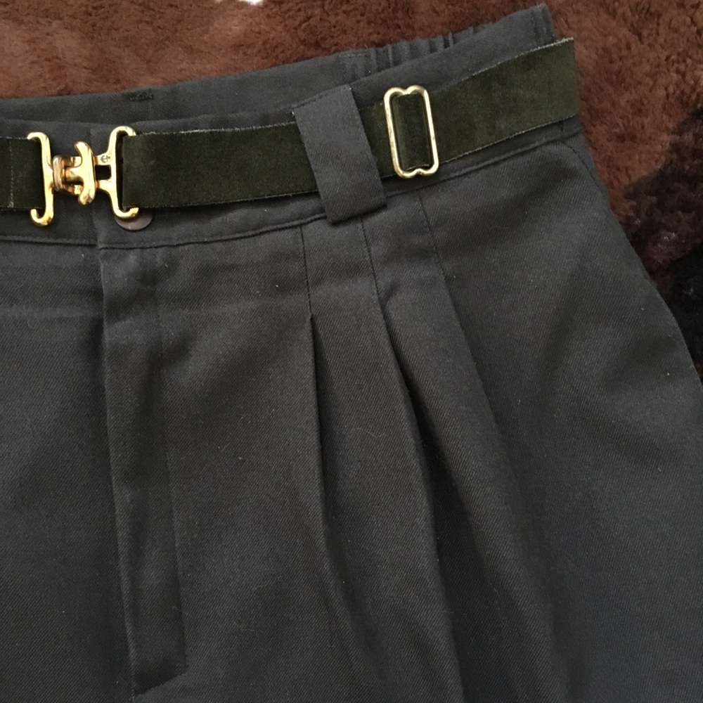 Vintage super high waisted pleated pants with belt